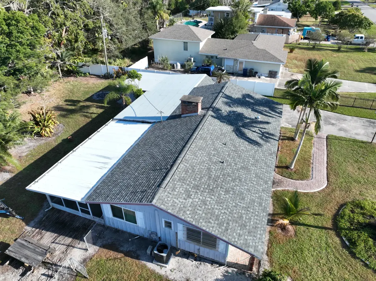 Aerial view of completed roof, November 2025