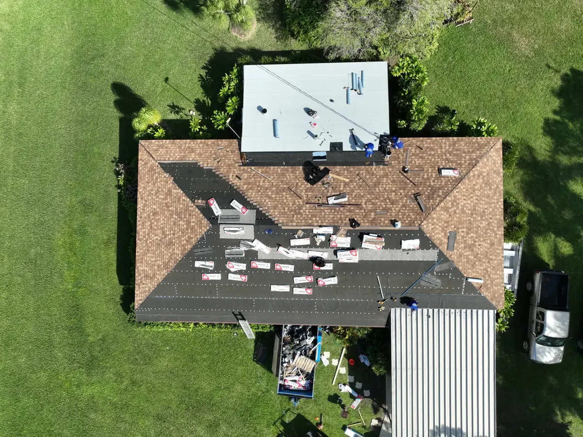 Shingle teardown and install in progress, November 2024