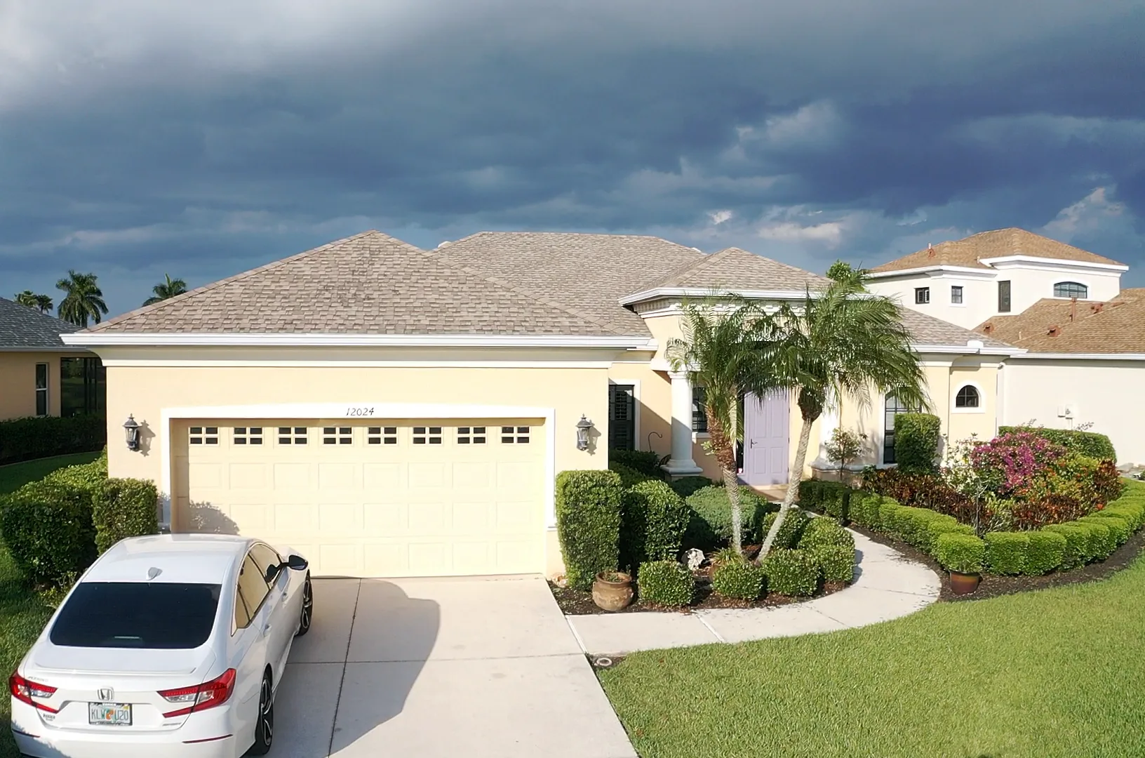 New tile roof, ground view